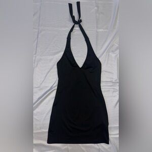 Missguided Black Halter Dress